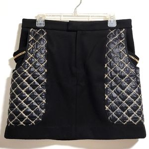 Black Quilted Mini Skirt